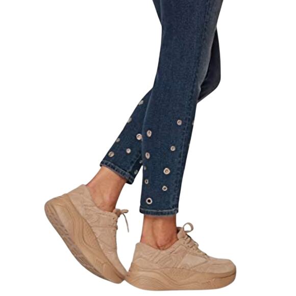 Mavi Jeans Women's Size 28 Tess High Rise Skinny Shaded Eyelet Ankle Artsy Boho - Picture 15 of 16
